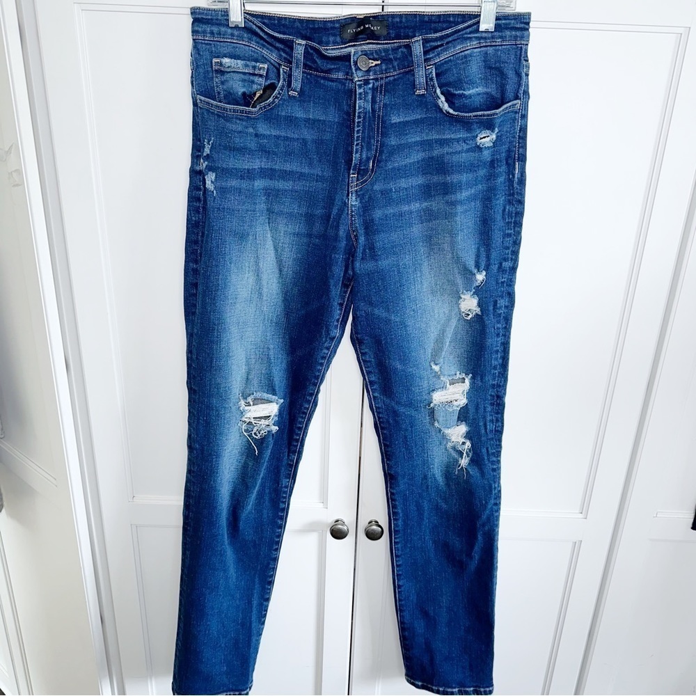 Flying Monkey High Rise Ripped Cuffed Stretch Skinny Jeans Size 30 - Picture 13 of 14